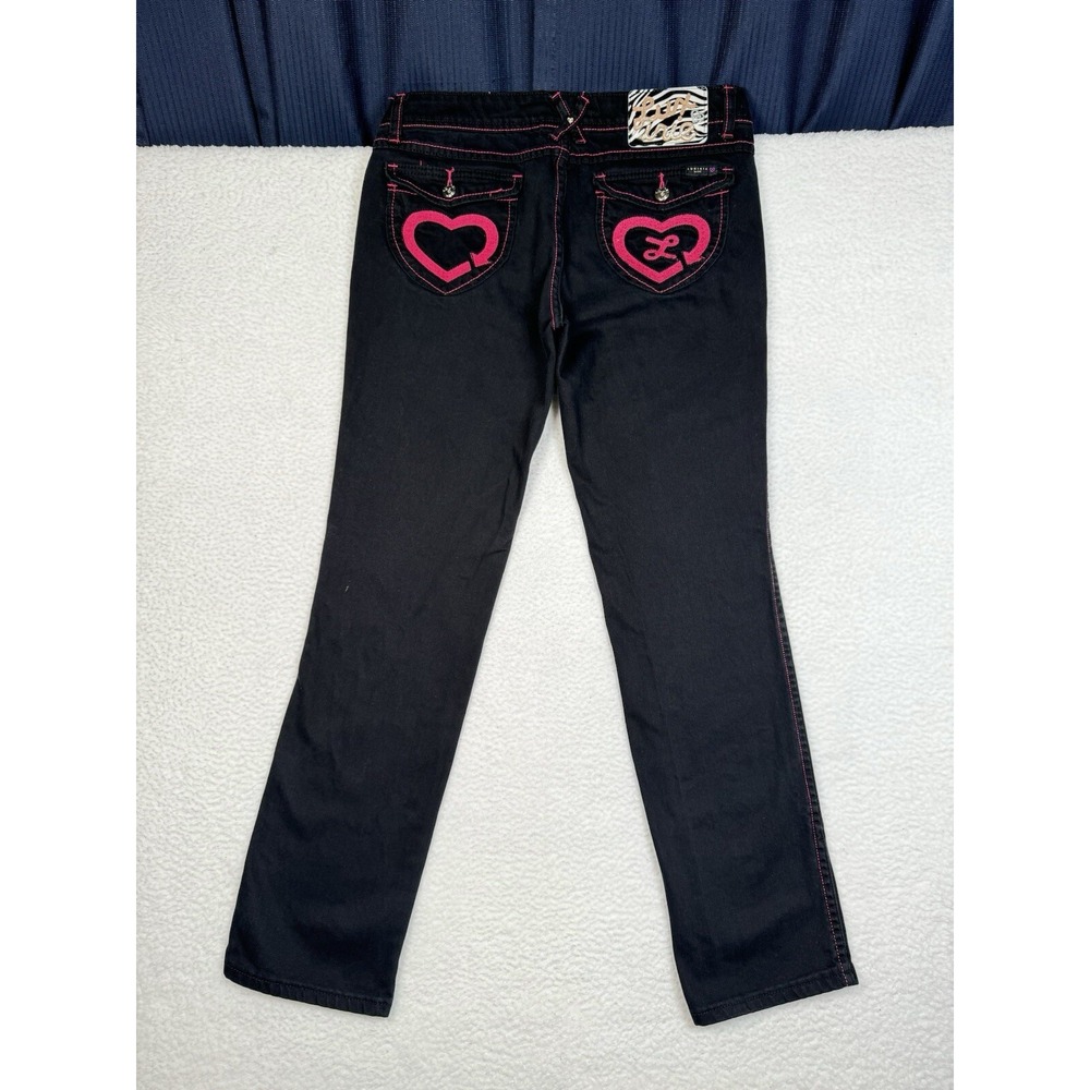 LRG Lifted Research Group Luxirie Black Pink Jeans - Women's 11/30 Fits 32x31